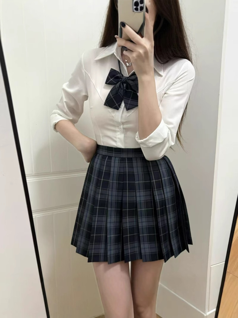 Hot Girl Jk Plaid Pleated Skirt with Waist-Cinching Design, Preppy Style, Unique Slim Fit, High-Waisted and Versatile