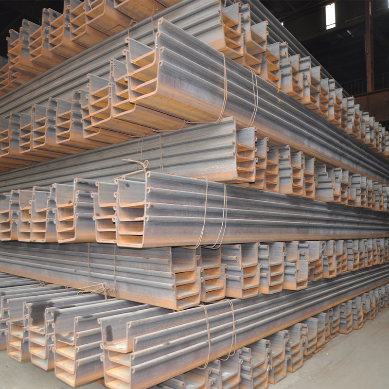 Steel Sheet Pile Steel Support U-Shaped Cap Type Z-Shaped H-Shaped Larsen Water-Stop Steel Plate Cold-Bent Steel Plate Geotechnical Engineering