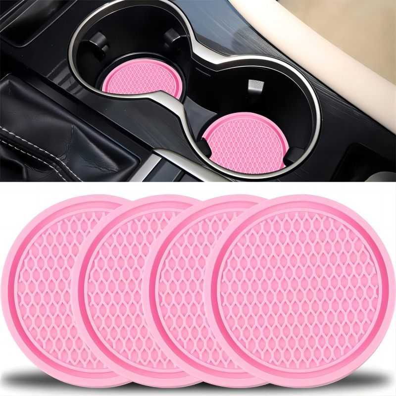Car coasters cross-border source factory direct sales round PVC cup mats car fixed anti-slip mats