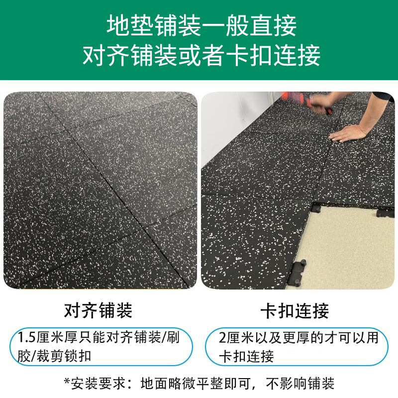 Gym Rubber Floor Mats, Shock-Proof, Soundproofing and Shock-Absorbing Floor Mats, Large-Area Splicing Fitness Floor Mats, Stain-Resistant and Non-Slip Floor Mats