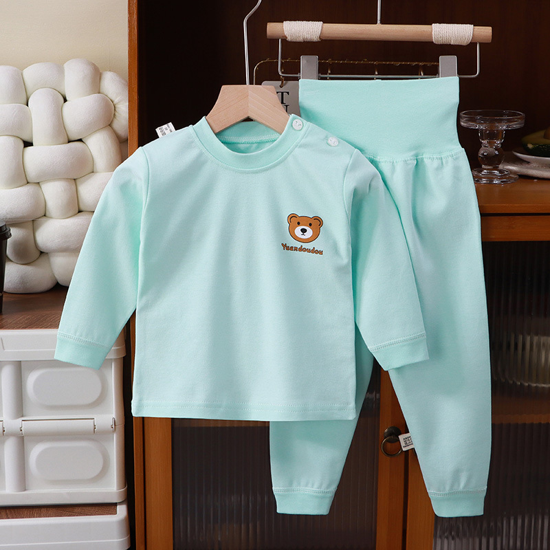 Children's pajamas long sleeve high waist cotton baby long johns underwear suit toddler warm autumn baby clothes home wear