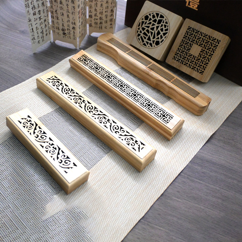 Household bamboo incense box incense plug-in incense burner incense burner incense burner incense burner incense burner incense box bamboo wood storage