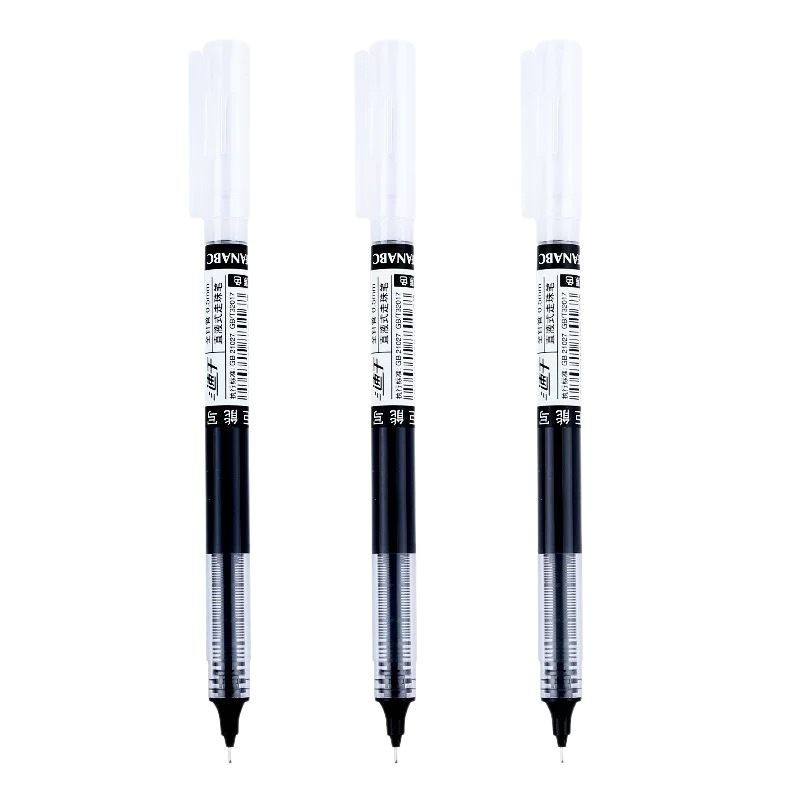 Direct Liquid Gel Pen Quick-drying Large Capacity Ball Pen 0.5 Student Needle Red Brush Office Sign Pen