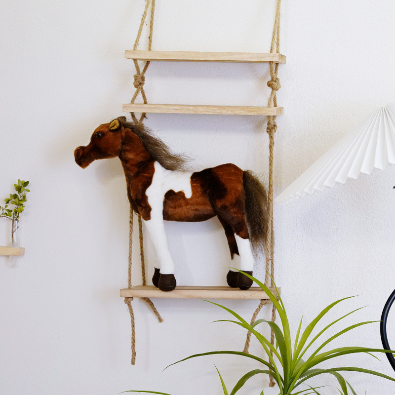 Cross-Border Simulation Horse Plush Doll Sweaty Blood Horse Horses Horse Flower Horse Living Room Ornaments Photography Props Gifts Wholesale