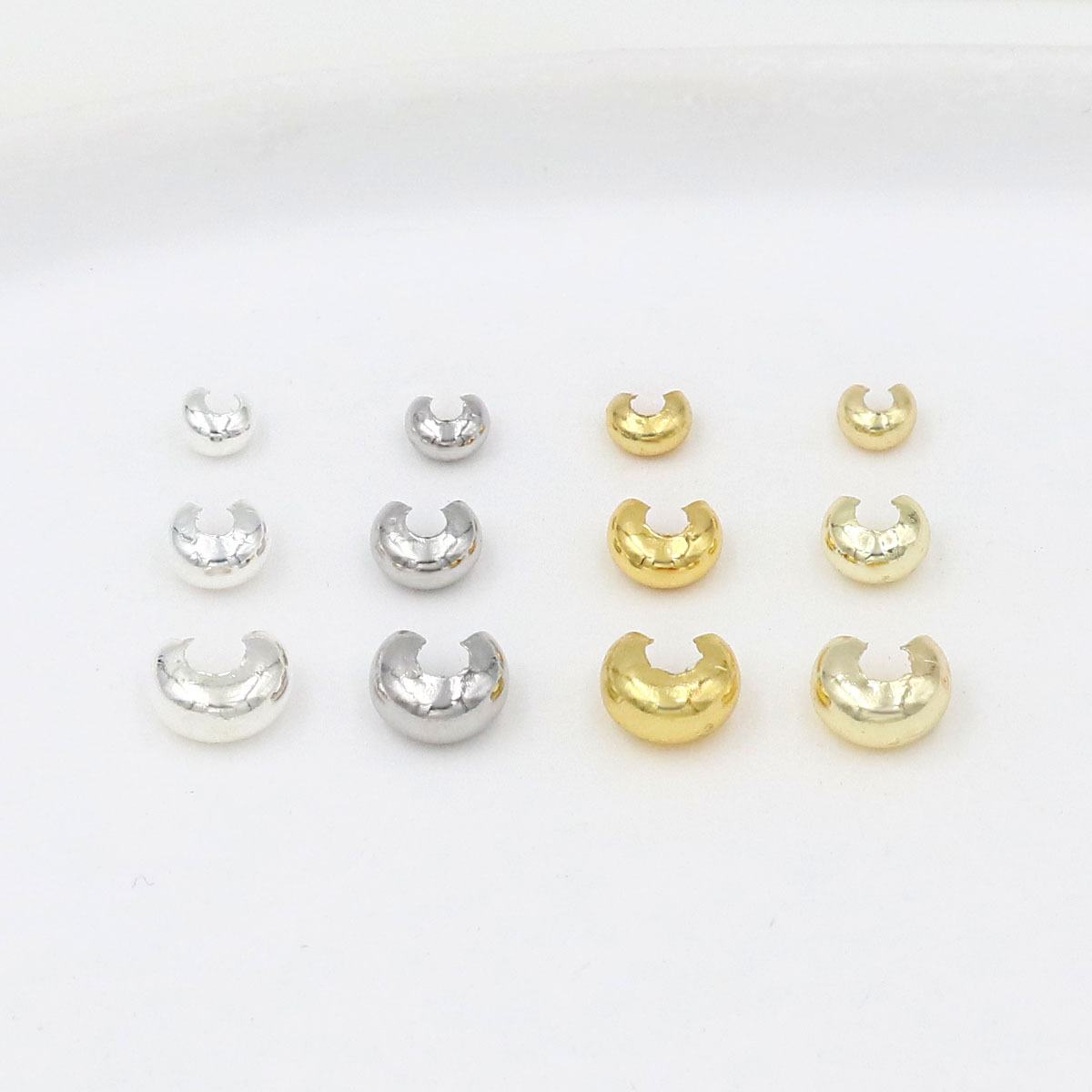 Бусина с открытым концом из меди с электроплатиновым покрытием 18K, позиционирующая бусина, аксессуары для заколок в форме полумесяца B94