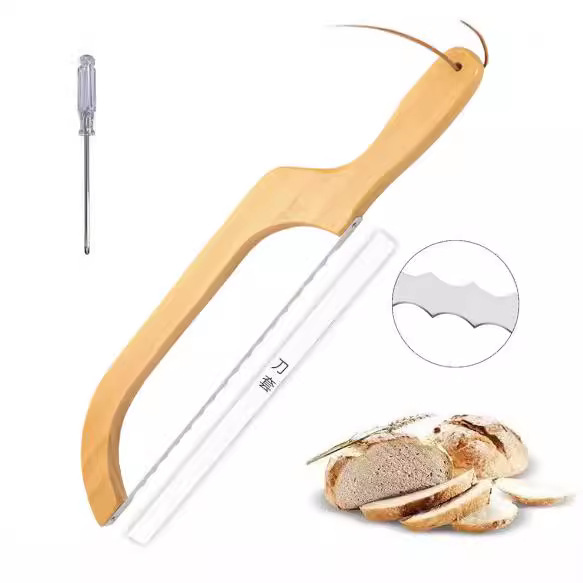Customized Bread Cutting Toast Serrated Simple Bread Cutting Tool Wooden Baguette Cutting Saw