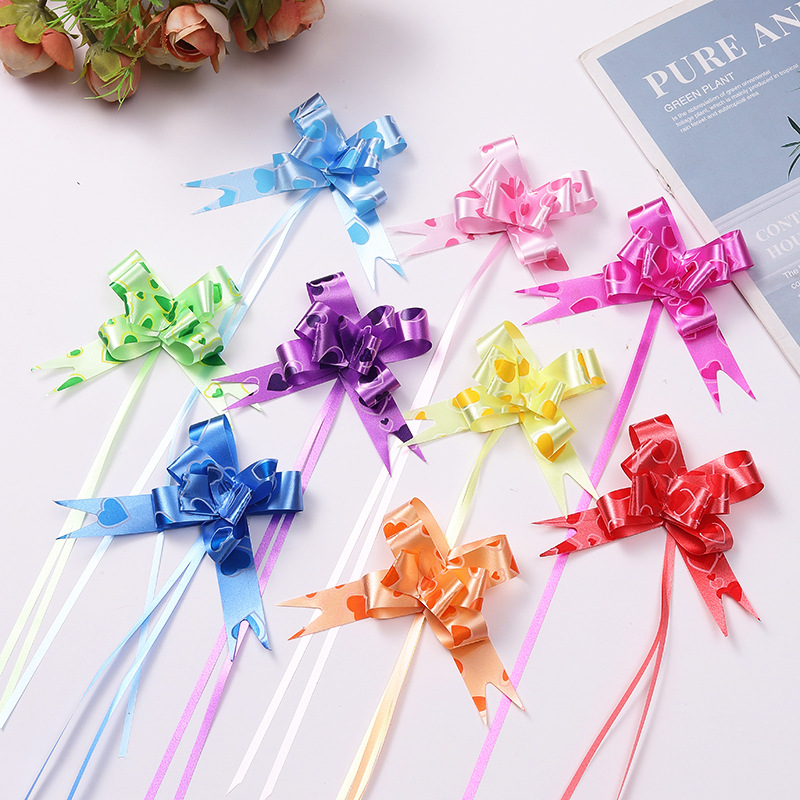 Free Shipping 18mm Small Trumpeter Flower Christmas Holiday Gift Packaging Phnom Penh Printed Bow Flower Ribbon