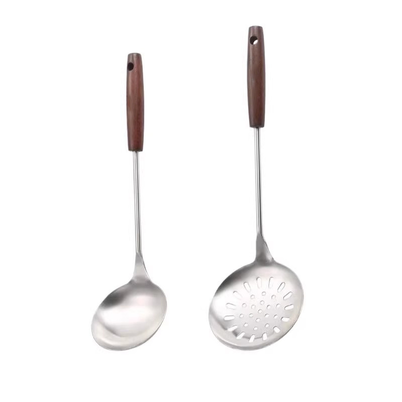 Thickened Stainless Steel Cooking Shovel, Frying Shovel, Soup Spoon, Colander, Household Kitchenware Set, Kitchen Chef