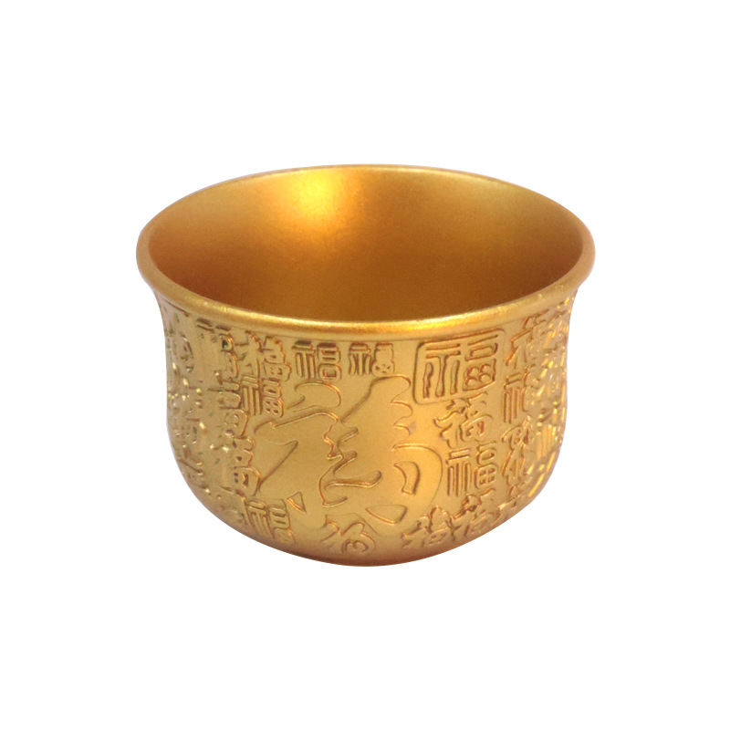 Home Worship Tea Cup for Offering the God of Wealth to Rite Buddha and Baifu Cup Water Supply Bowl Seven for Eight for Wealth and Wine Cup