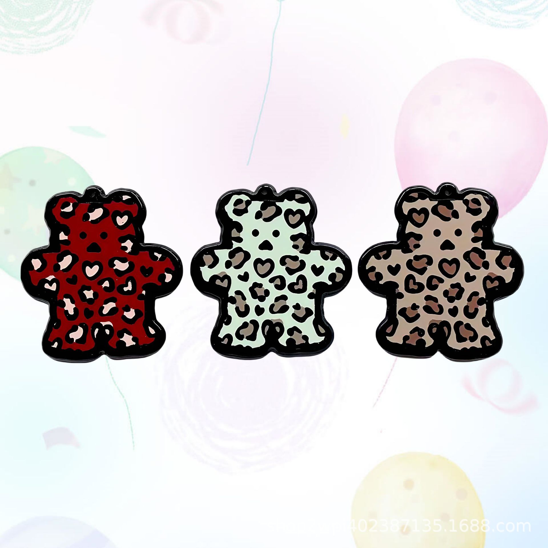 Акриловые большие двусторонние аксессуары для сумки в корейском стиле с леопардовым принтом, материалы для DIY цепочки для мобильного телефона и ключей