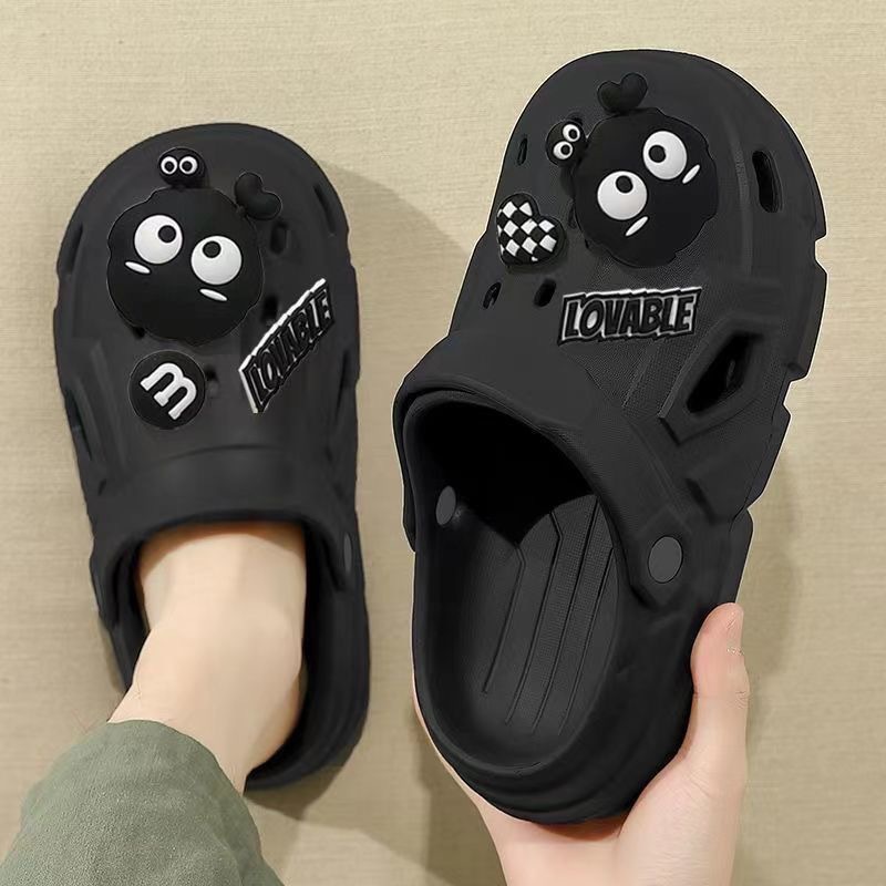 Hole Shoes Women's Summer Outer Wear Non-slip Thick Bottom 2023 New Cartoon Baotou Beach Sandals Women's Nurses