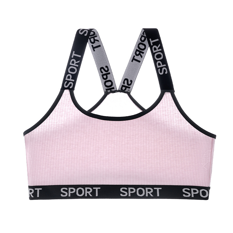 25 Years New Threaded Cotton English Strap Breathable Push-Up Strap Chest Pad No Steel Ring Sports Wrap Bra Set Women's Wrap Bra