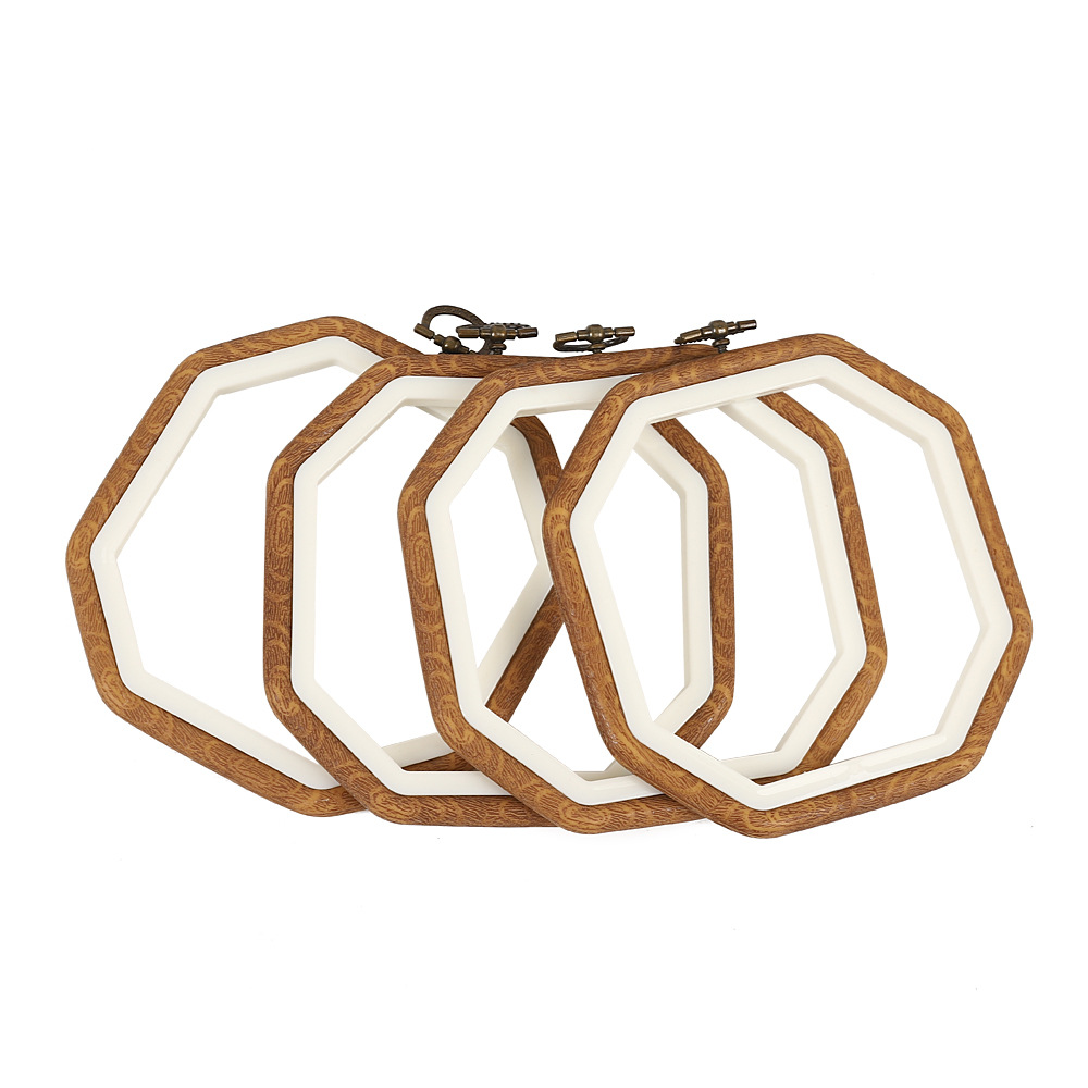 Imitation Wood Grain Embroidery Hoop, Multi-Specification Irregular Embroidery Hoop, DIY Embroidery Handmade Cross-Stitch Auxiliary Tool, Vintage Embroidery Hoop