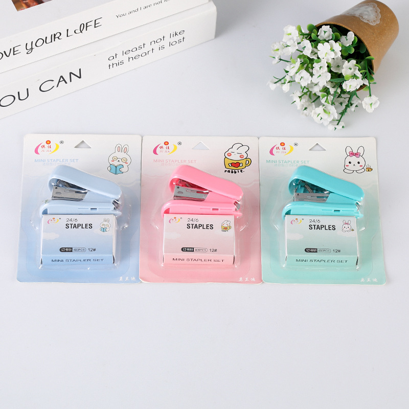 Dujia 998 stapler suit cute cartoon stapler Mini small size stapler student Stationery Gift