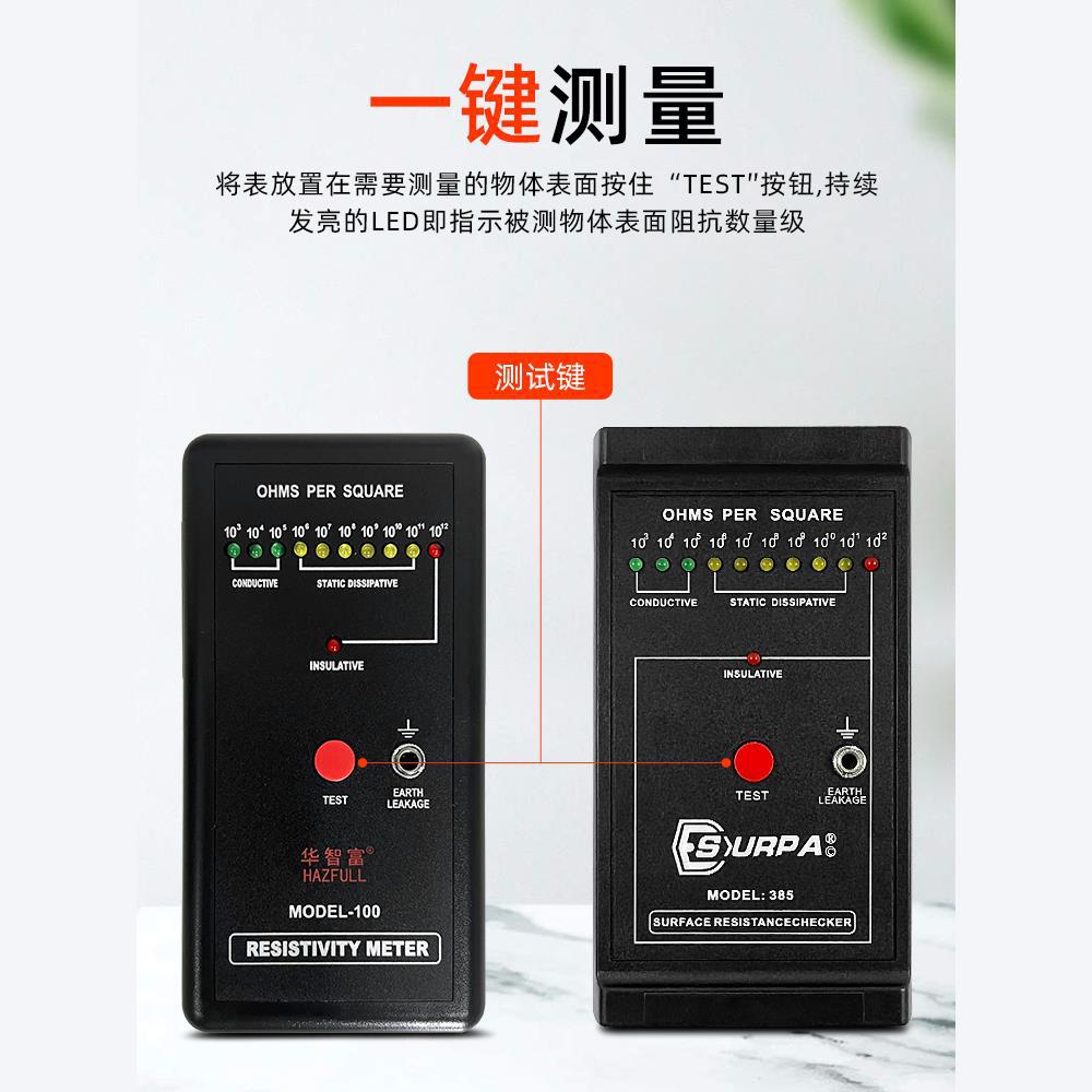 Electrostatic resistance meter MODEL-100 anti-static surface resistance tester impedance meter DS resistance testing instrument