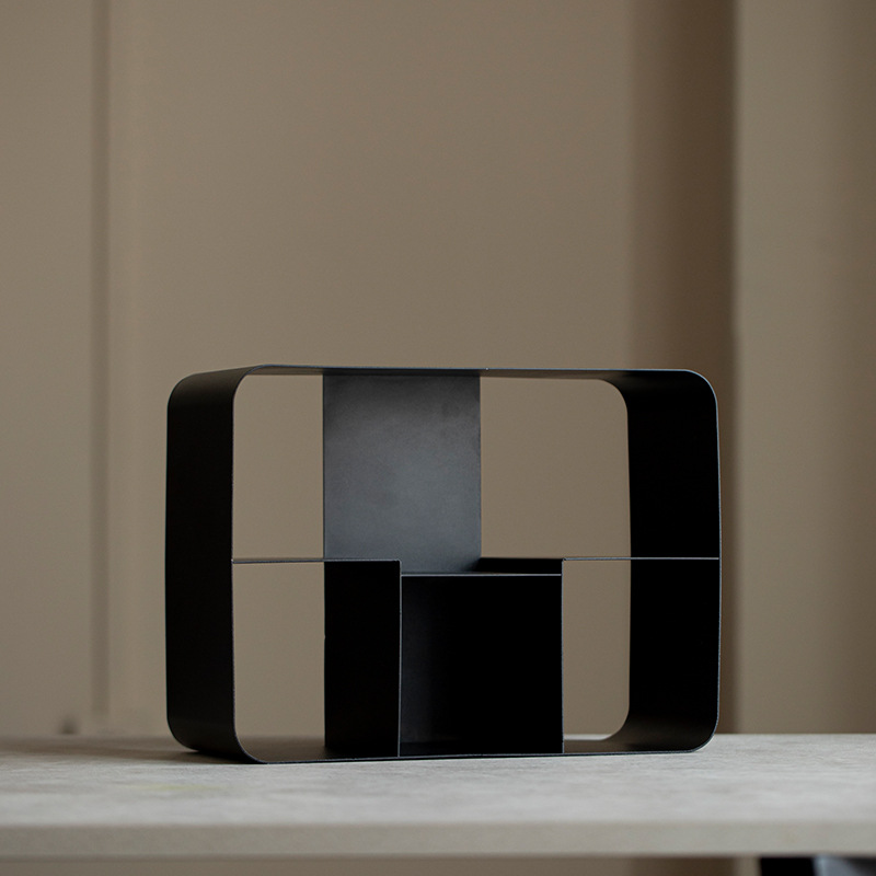 Wrought Iron Tea Shed Tea Room Desktop Tea Set Teapot Storage Display Rack Antique Rack Storage Rack Wabi-Sabi Cup Holder