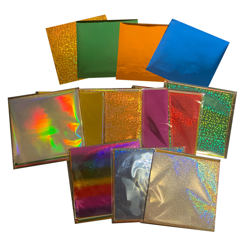 Cross-Border Popular 10Cm*10Cm Kidsren's Handmade DIY Scratch-Off Painting Magic Transfer Stickers Hot Stamping Paper Electrochemical Aluminum