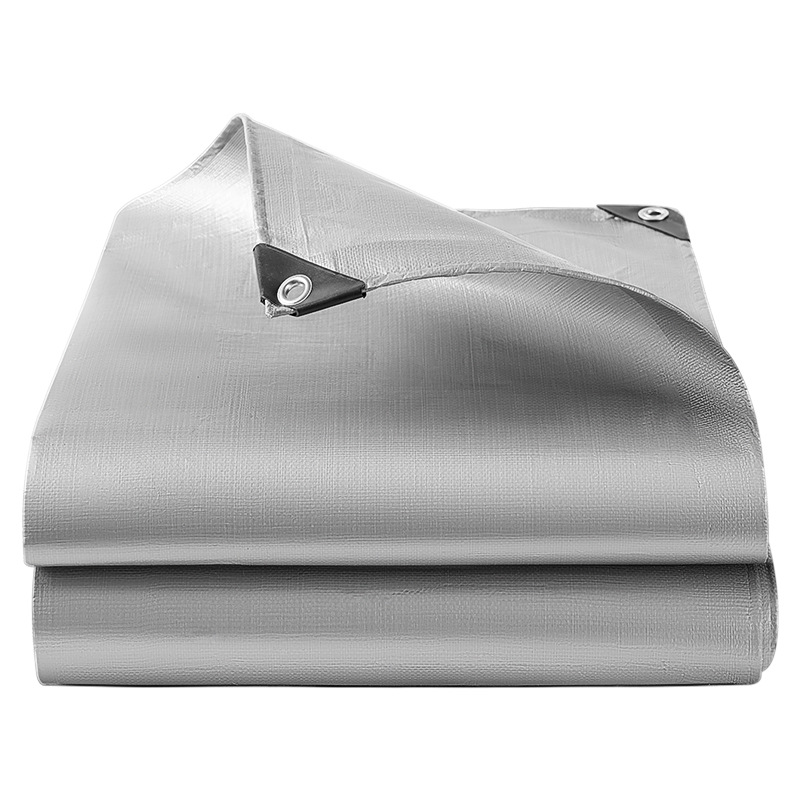 Cross-border double silver tarpaulin manufacturers wholesale silver waterproof sunscreen tarpaulin pe thickened car rain cloth plastic rain cloth