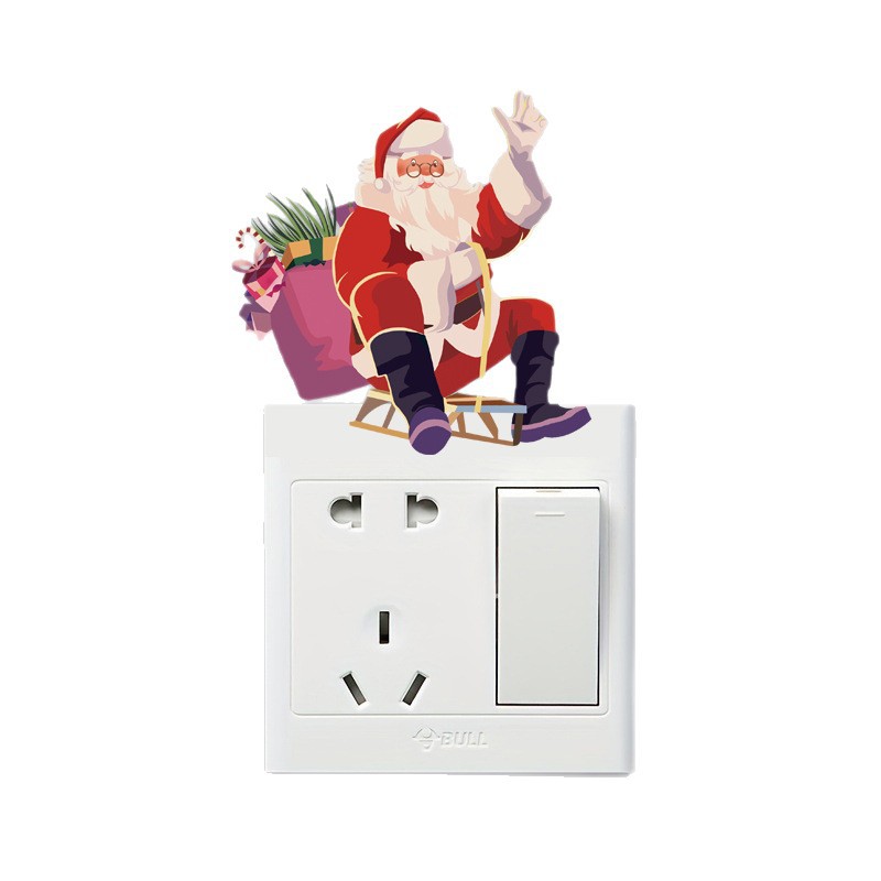 Xiyin Temu Cross-Border Cartoon Christmas Series Switch Stickers Wall Stickers Switch Decoration Removable Self-Adhesive Personalized Decoration