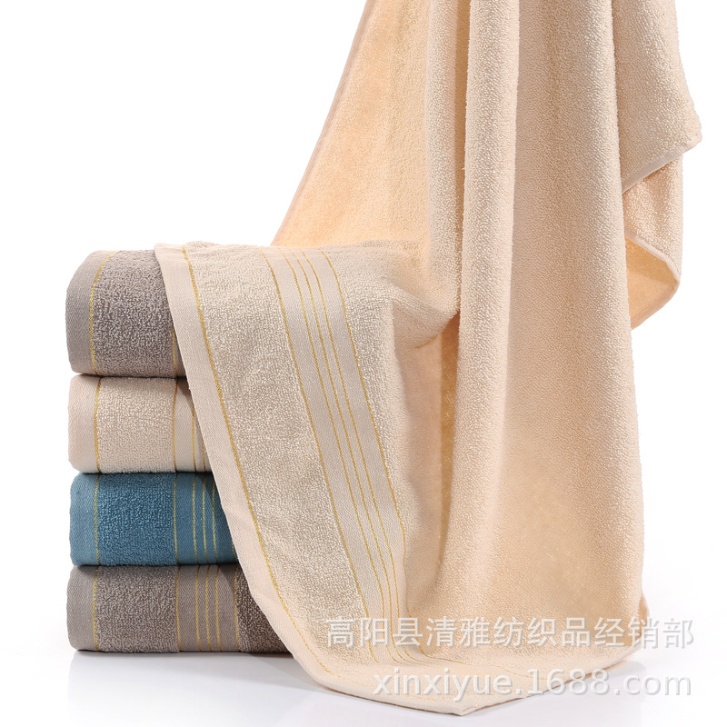 Manufacturer Wholesale Gold Wire Bath Towel 350g Weak Twist Adult Bath Towel Labor Insurance Advertising Gift Can Be Embroidered with logo