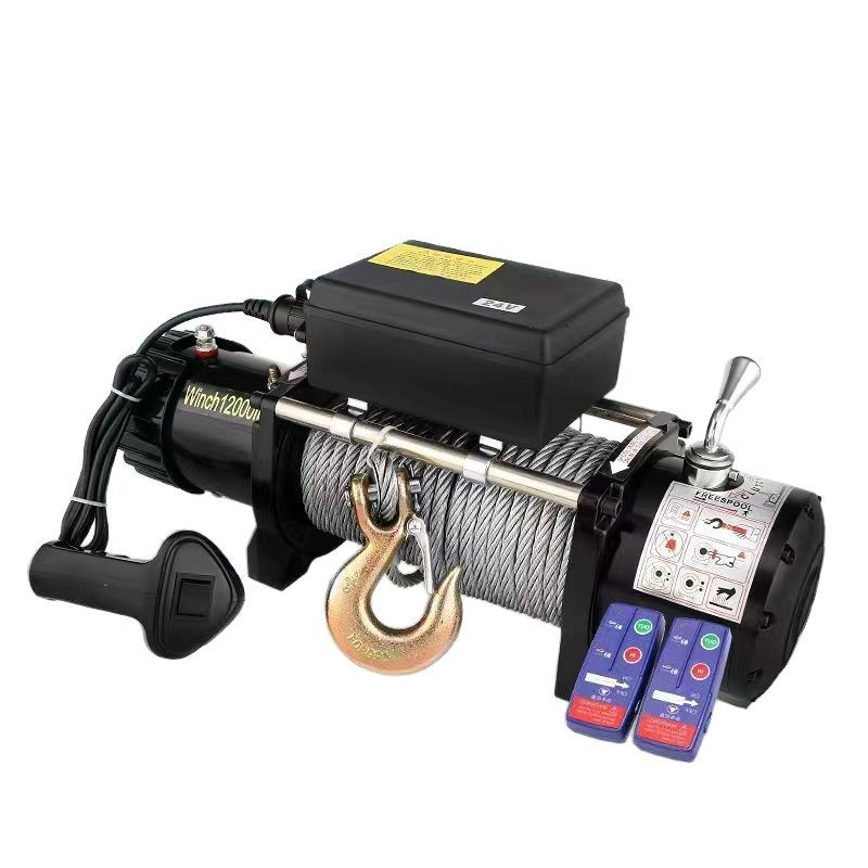 Waterproof electric winch 12v off-road car truck trailer self-rescue traction 24v winch car crane hoist