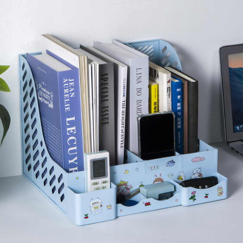 Foreign trade office supplies wholesale thickened four-column desktop file rack data frame book stand File frame stationery storage box