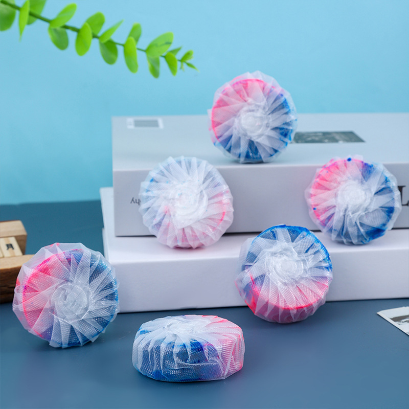 Independent Pack-New Pink Blue Double Color Floral Blue Bubble Toilet Toilet Cleaning Spirit Toilet Toilet Cleaning Ball Deodorant