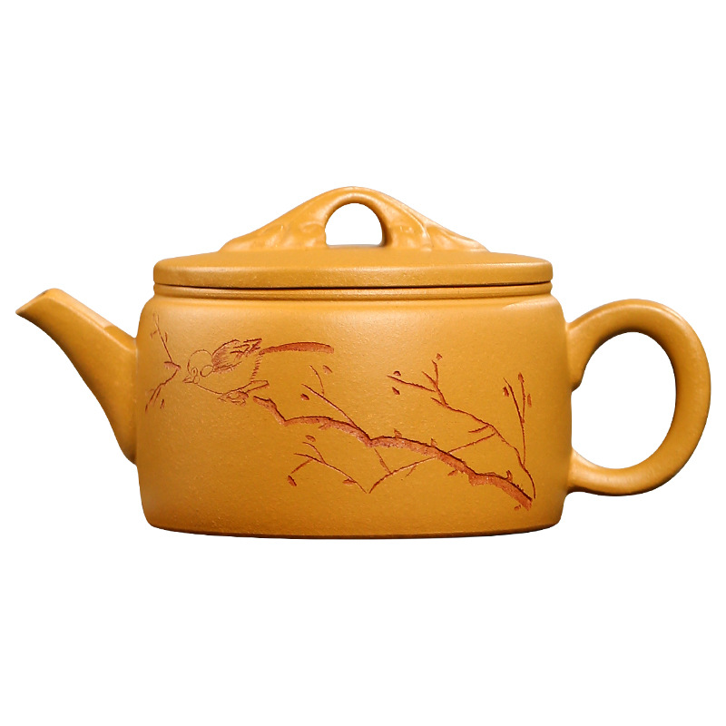 Yixing factory supply raw ore tea set handmade big mouth Han tile pot gold section mud purple sand pot household teapot batch