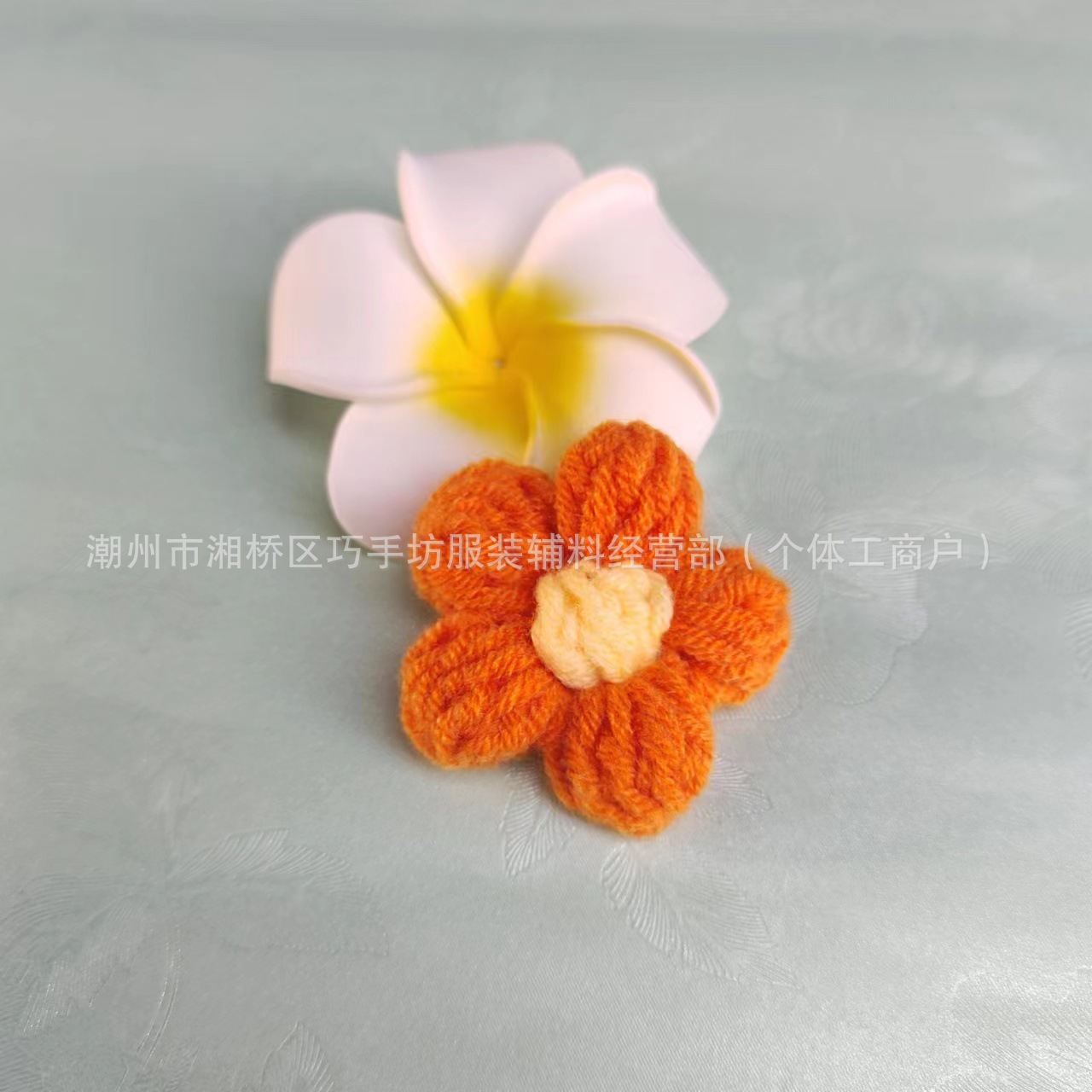 Wholesale Puff Flower Five-petal Flower Hand Hook Wool Flower Hairpin Corsage diy Bag Clothing Accessories Autumn and Winter Flowers
