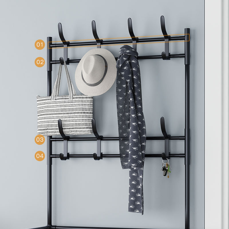 Simple Shoe and Hat Rack Combination Clothes Rack Clothes Rack Household Multi-Layer Shoe Rack Assembly Dormitory Hall Rack Door Coat Rack