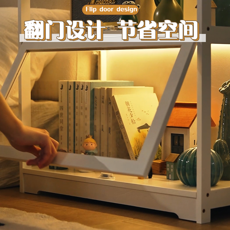 Children's Bedside Table Replacement for Boys and Girls Creative Bedside Storage Cabinet Accessible Luxury High-End Transparent Bedside Cabinet Small