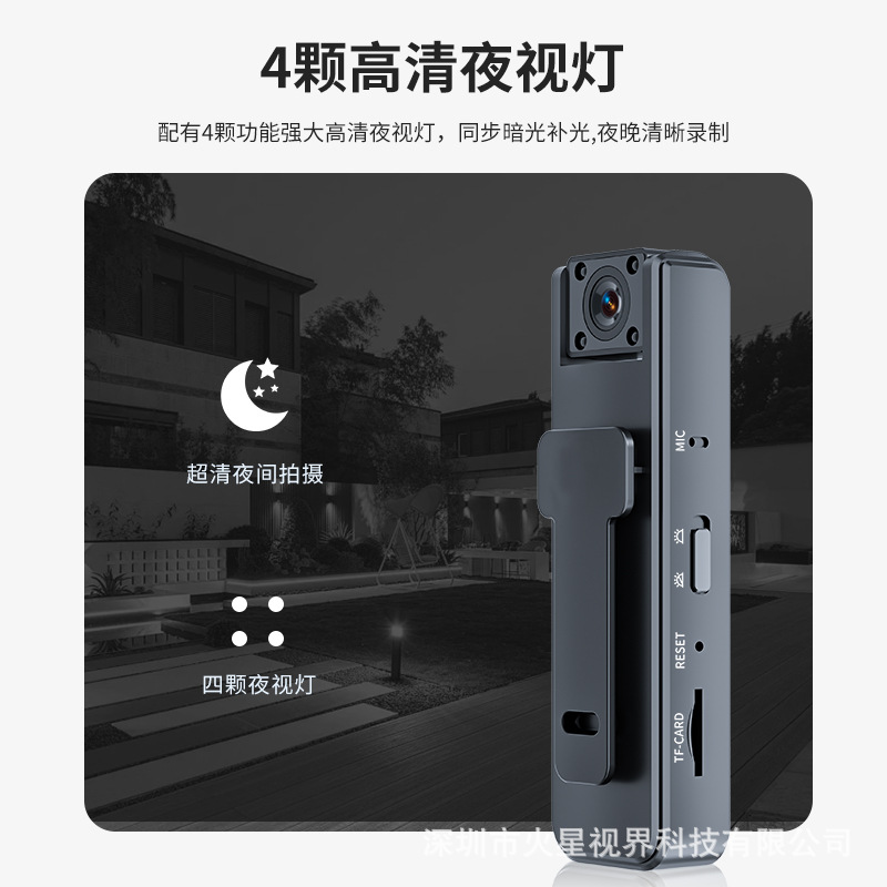 A9 Back Clip Camera 1080P Conference Recorder 180-Degree Rotating Lens Camera Action Camera