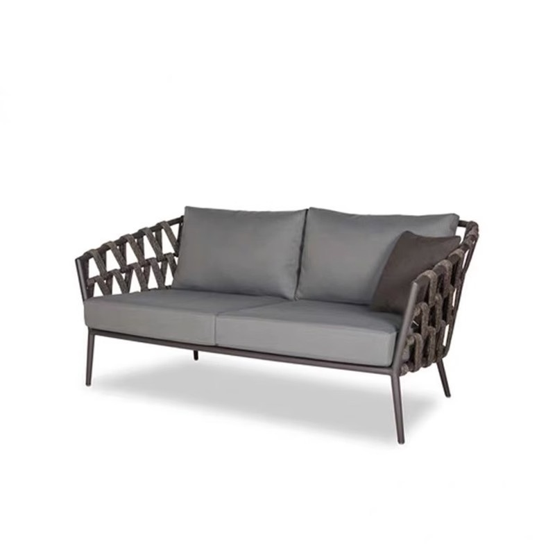 Simple Outdoor Rattan Sofa Courtyard Outdoor Garden Villa Rope Sofa Chair Combination Hotel Balcony Outdoor Chair