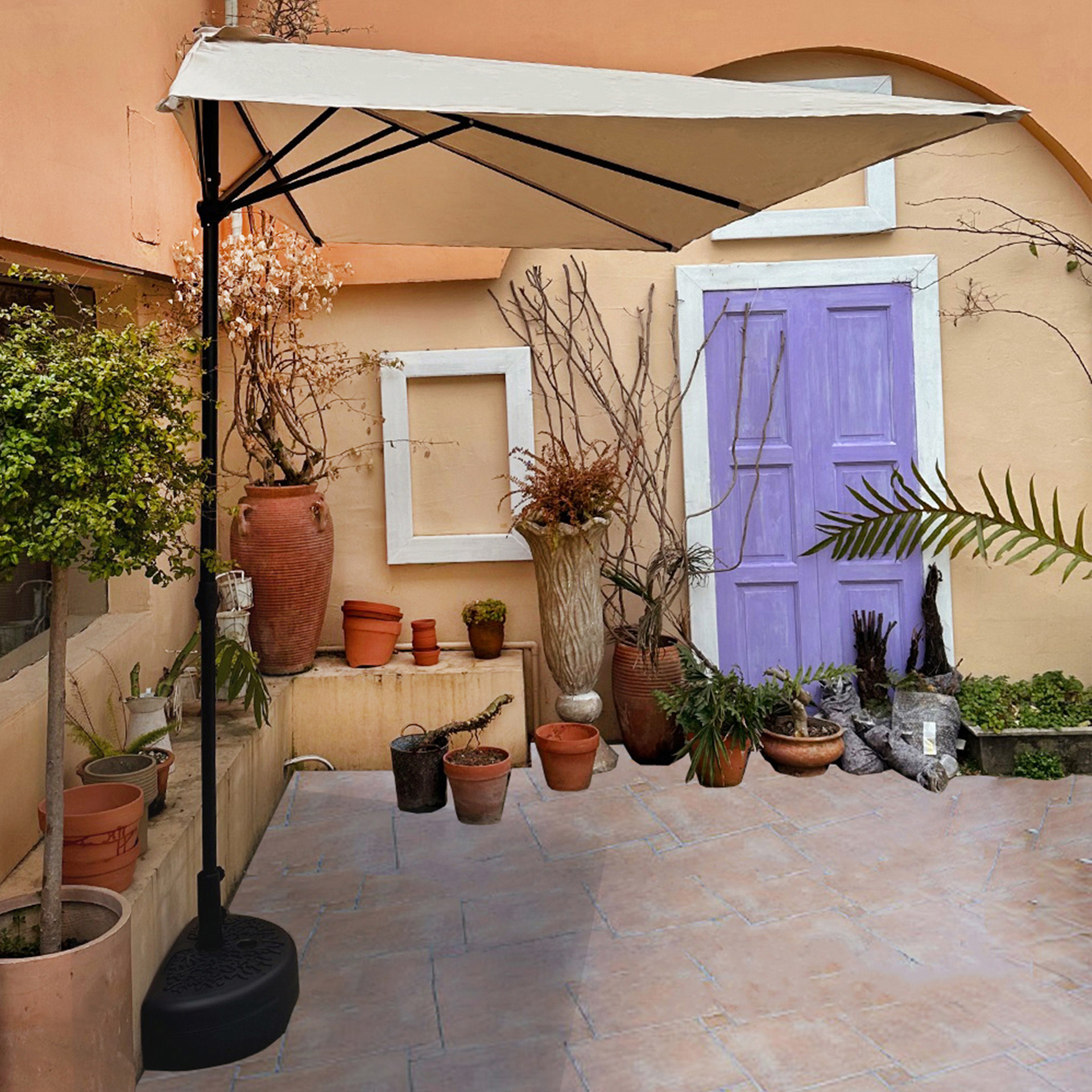 Outdoor Sticking Wall Half-Side Sunshade Rectangular Balcony Garden Liftable Courtyard Outdoor Green Planting Sunshade Shed