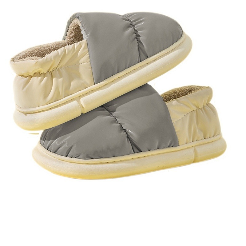 Cixi Cotton Slippers for Men, Spring, Autumn and Winter, Home Use, Indoor Non-Slip Thick-Soled Confinement Shoes, Home Couples, Warm Women