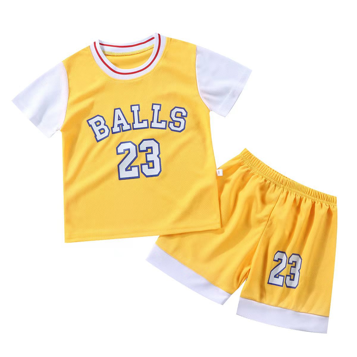 Children's Basketball Uniform Suit for Boys and Girls Short-Sleeved Vest Sports Training Casual Quick-Drying Fabric Jersey Suit Wholesale