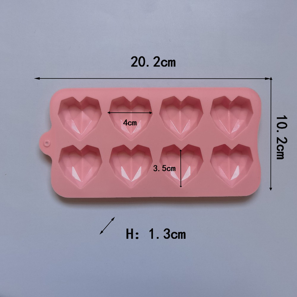 8 even diamond love chocolate 110 silicone mold cake ice cream pudding dessert mold soap baking utensils