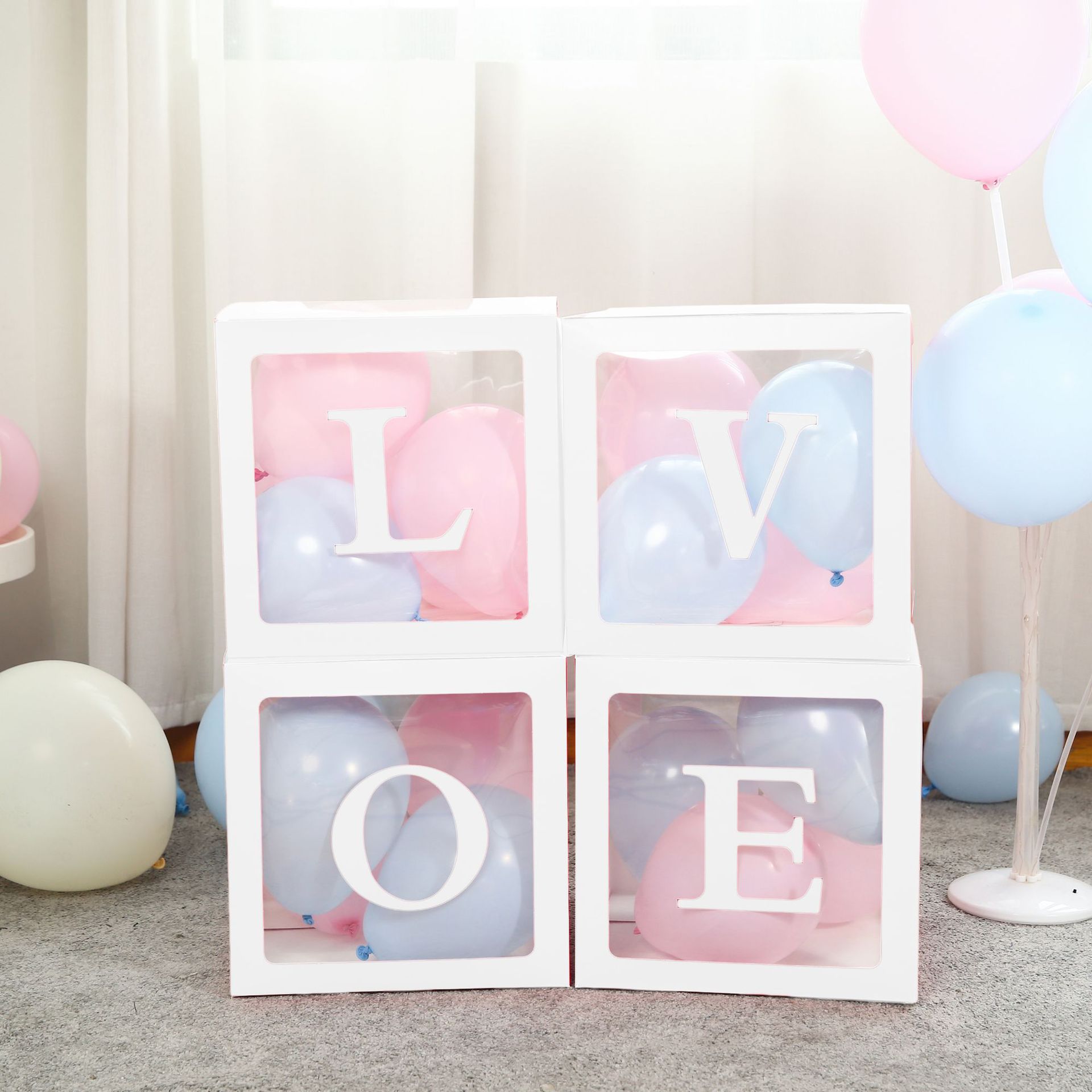 Hot Sale Party Confession Goddess Valentine's Day 5201314 Transparent Baby Balloon Box Teacher's Day Festival Supplies