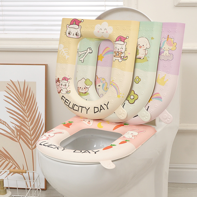 Customized Eva Waterproof Toilet Seat, Washable Four-Season Universal Toilet Seat, Cute Household Toilet Toilet Seat