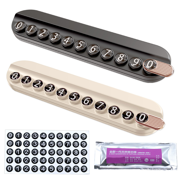 New car temporary parking sign with aromatherapy hidden car mobile phone number plate decoration printed LOGO