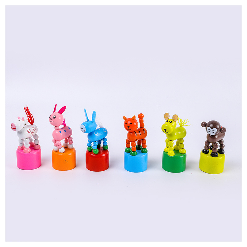 Dancing Animal Puppet Toys, Swinging Small Animals, Press Cartoon Toys, Children's Educational Toys Wholesale