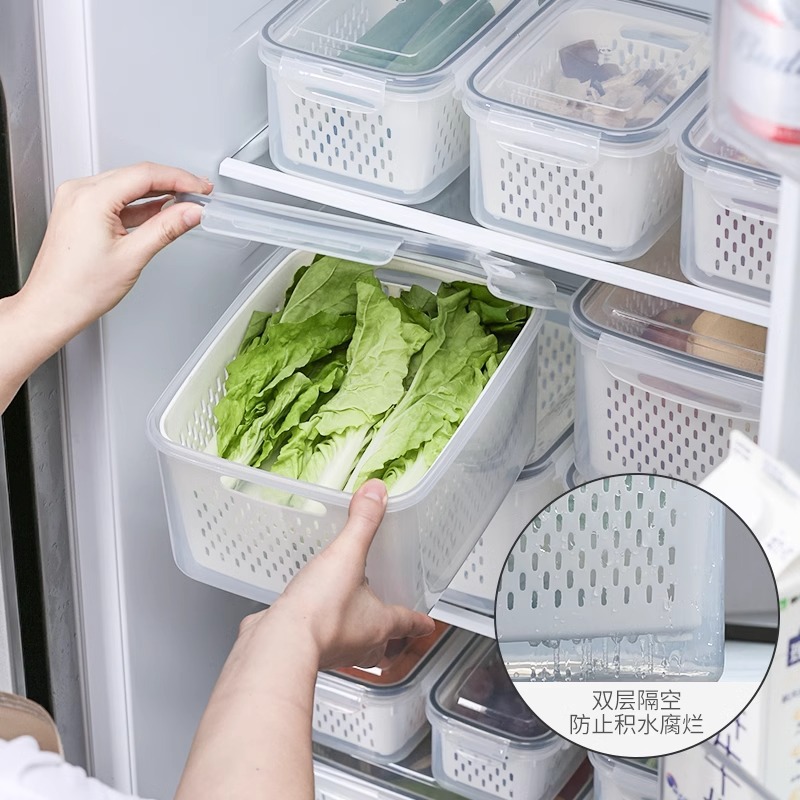 FCM Certified Cross-border Refrigeration Frozen Sealed Refrigerator Drain Fruit Preservation Box Food Grade Special Kitchen