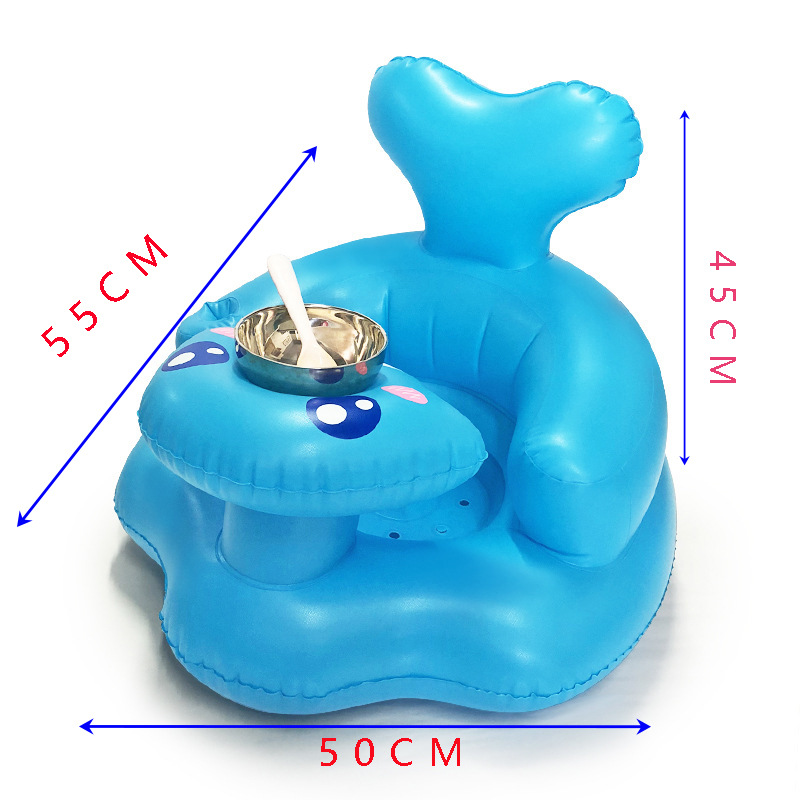 Factory in stock Baby Learning Seat Dining Chair Baby Inflatable Sofa Dining Seat Folding Inflatable Baby Bath Stool