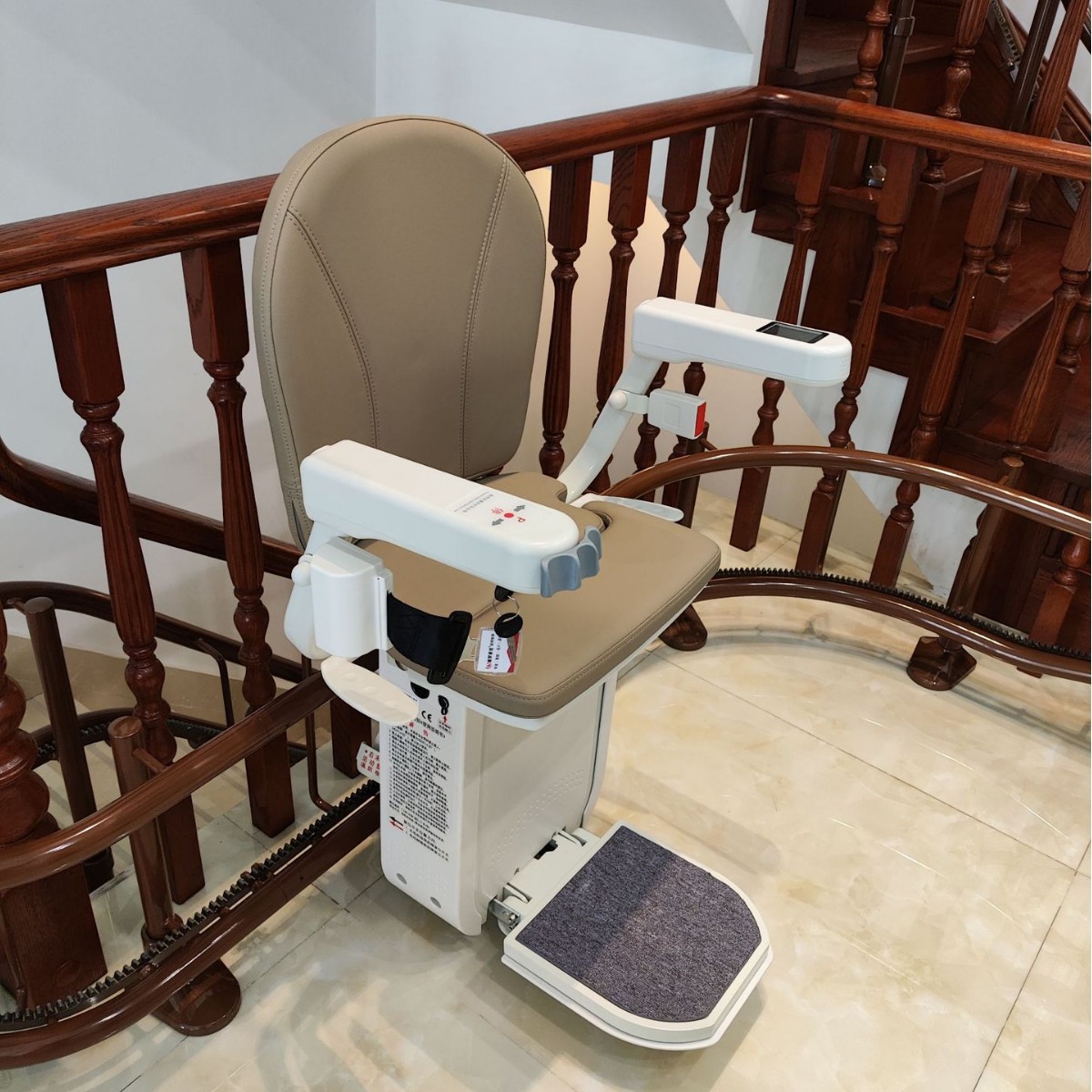 Stair Lift Chair for Elderly, Stair Climbing Seat, Elevator Stair Curved Seat, Silent Electric Elevator