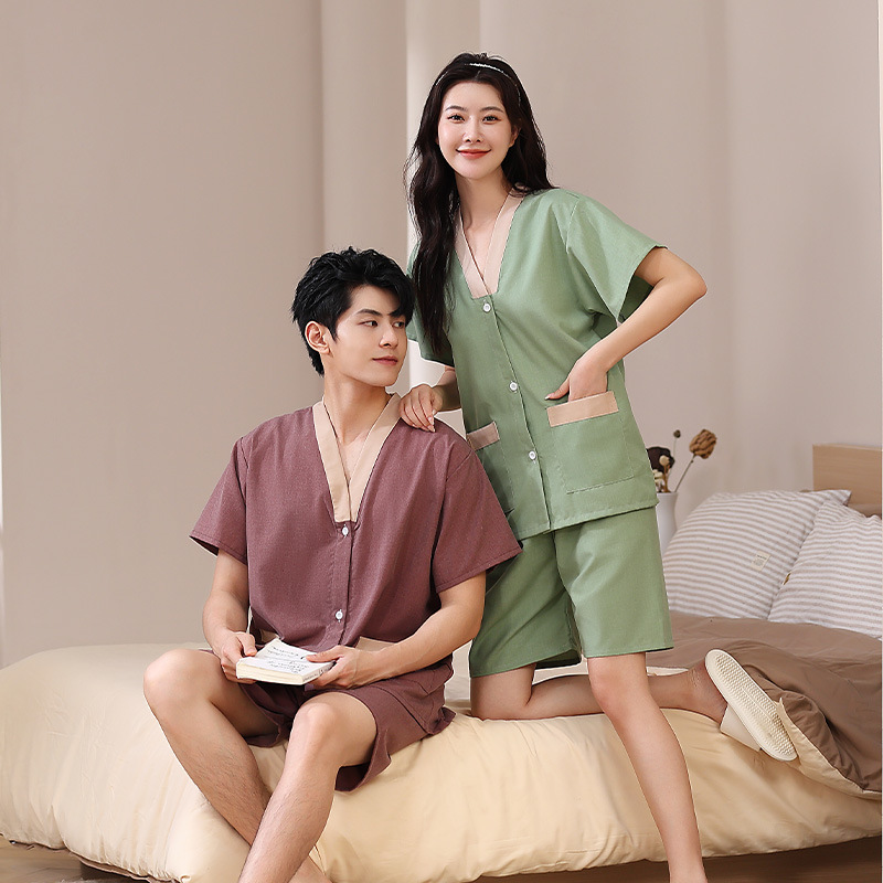 Moxibustion clothing TR anti-wrinkle front and back open button physiotherapy clothing cardigan cardigan back scraping acupuncture massage health sweat steaming cardigan clothing