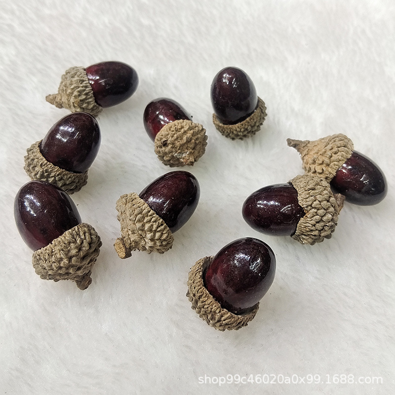 Simulated Acorn Champagne Gold Foam Acorn Red Acorn Simulated Fake Acorn Christmas Christmas Decoration Original Color Acorn