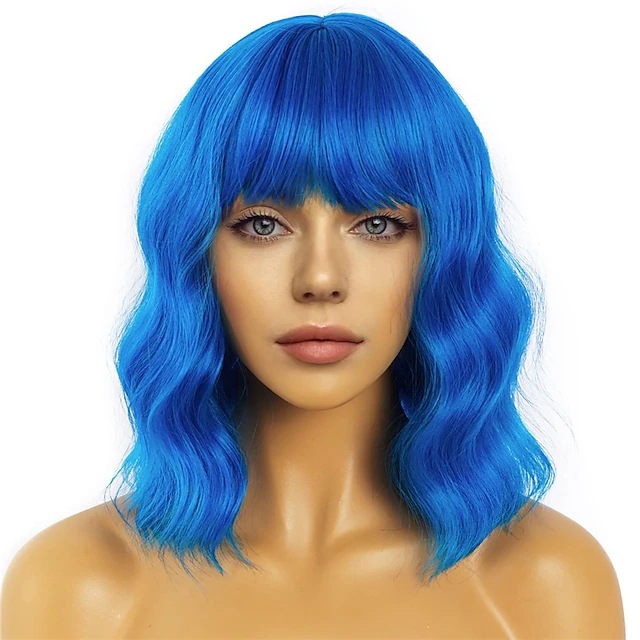Amazon explosions cross-border wig European and American holiday cos wig water ripple short curly wigs wigs full head cover