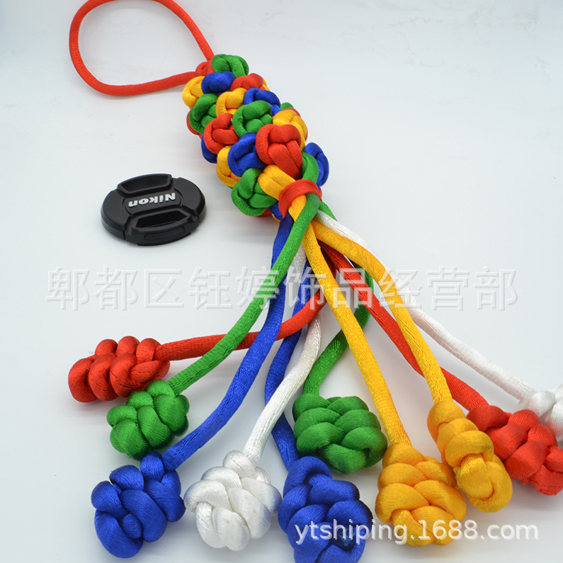 Diamond Knot Car Hanging Xizang Pure Hand-woven Chinese Knot Five-color Pineapple Knot Bag Hanging Jewelry Pendant Scenic Gift