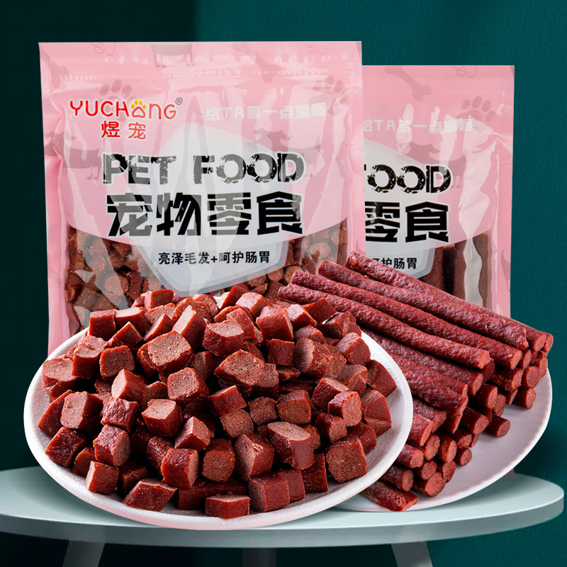 Dog snack beef grain beef strip pet snack 500 g/bag pet Teddy golden retriever beef grain beef strip