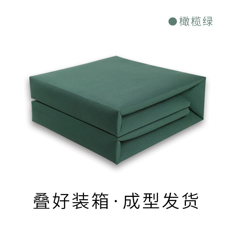 Factory direct handmade housekeeping quilt without canvas can cover model is shaped by tofu pieces military green olive green cotton quilt